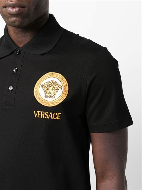 polo versace azzurra|versace polo for men.